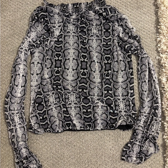 Express Black and Gray Snakeskin Blouse - Picture 2 of 3